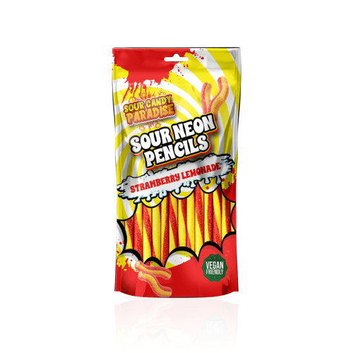 Candy Paradise Sour Neon Pencils Strawberry Lemonade