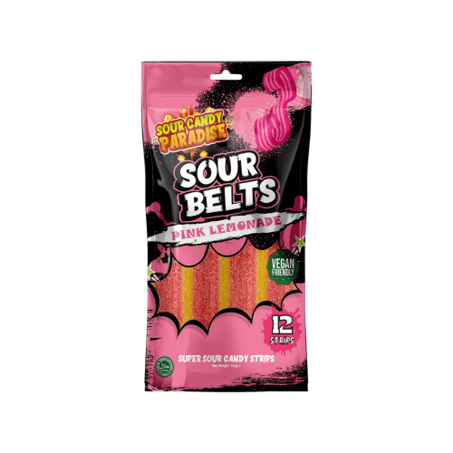 Sour Candy Paradise Sour Belts Pink Lemonade